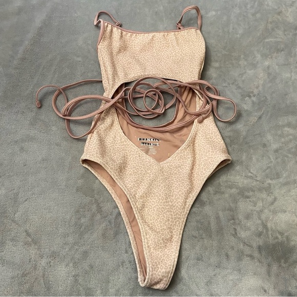 New! Frankie’s bikinis Alice Terry Wrap One Piece leopard Swimsuit 24442 - Picture 6 of 11